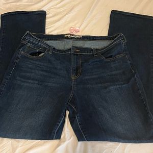 sweetheart old navy dark denim wash flare/wide leg cut jeans